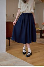 Vintage Commute Women French Elegant V Neck Linen Two Piece Set Matching Cropped Top and Skirt Retro Temperament Outfit Daily Casual Linen Matching Set