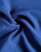 Navy Satin Keyhole-Neck Evening Midi Dress - garment detail