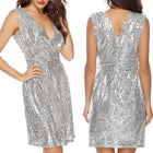 V-Neck Sequin Midi Dress