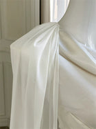 One-Shoulder Satin Maxi Dress with Scarf - garment detail