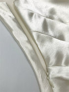 One-Shoulder Satin Maxi Dress with Scarf - garment detail