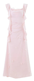 Lace-Trim Satin Mermaid Evening Dress - garment detail