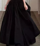 Black Sweetheart Full-Skirt Prom Maxi Dress - garment detail