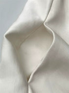 Ivory Scarf-Neck Satin A-Line Evening Dress - garment detail