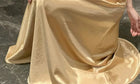 Gold Embellished-Bodice Satin Evening Gown - garment detail