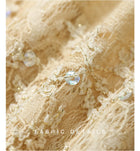 Embroidered Lace Mandarin Collar Midi Dress - garment detail or back view