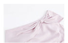 Off-Shoulder Satin Bow Cocktail Midi Dress - garment detail