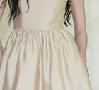 Sleeveless Round-Neck A-Line Cocktail Midi Dress - garment detail