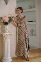 French Cowl Neck Sleeveless Midi Dress - Two Colors
