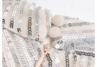 Silver Halter Beaded Tassel Mermaid Maxi Dress - garment detail