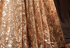 Gold Sequin Full-Skirt Prom Ball Gown - garment detail