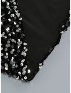 Long-Sleeve Sequin Feather-Cuff Midi Dress - garment detail