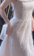 Almond Feather-Trim Sequin Cocktail Midi Dress - garment detail