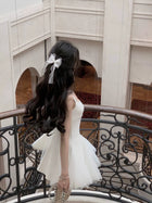 Square-Neck Tulle A-Line Dress - garment detail