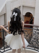 Square-Neck Tulle A-Line Dress - garment detail