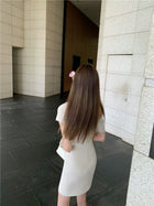One-Shoulder Ruched Fitted Dress - garment detail
