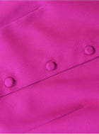 Magenta Bow-Neck Pleated Long-Sleeve Maxi Dress - garment detail