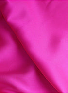 Magenta Bow-Neck Pleated Long-Sleeve Maxi Dress - garment detail