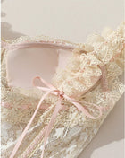 Blush Floral Lace Corset Midi Dress - garment detail