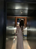 Draped One-Shoulder Fitted Dress - garment detail