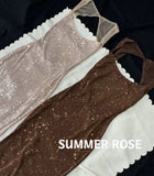 Rhinestone-Strap Fitted Maxi Dress - garment detail