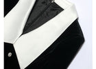 Contrast Collar Velvet Slit Maxi Dress - garment detail or back view
