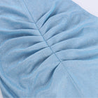 Blue Cowl-Neck Ruched Strap Maxi Dress - garment detail