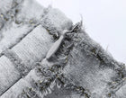 Sleeveless Textured Fringe Bodycon Mini Dress - garment detail