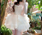 Pink Floral Corset Ruffle Mini Dress - garment detail
