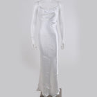 Women's Spaghetti-Strap Satin Maxi Evening Dress