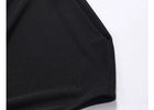 Draped Neck Brooch Detail Asymmetric Maxi Dress - garment detail or back view