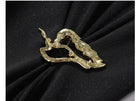 Draped Neck Brooch Detail Asymmetric Maxi Dress - garment detail or back view