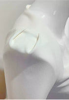 Ivory Square-Neck Long-Sleeve Evening Dress - garment detail