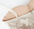 Champagne Floral-Detail Strappy Evening Dress - garment detail