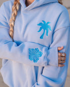 "Everything Comes in Waves” Hoodie in Blue