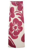 Katalina Chiffon Maxi Skirt - Red Deco Fleur Print