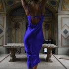 Women's Spaghetti-Strap Mermaid Evening Dress with Open Back