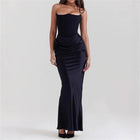 Women's Strapless Evening Dress with Open Back