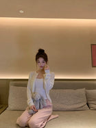 白色镂空长袖针织开衫女夏季薄款防晒外套小个子修身显瘦短款上衣