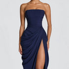 Women's Strapless Evening Dress with Open Back