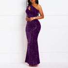 Women's One-Shoulder Sequin Mermaid Evening Gown