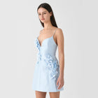 Women's Strapless Floral Mini Cocktail Dress with Open Back