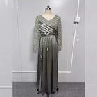 Women's Lace Ruffle Maxi Evening Dress