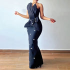 Women's Bandage Maxi Evening Dress with Open Back
