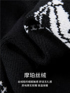 设计师款佐丹奴童趣风毛衣女撞色马匹提花宽松圆领针织衫18355613