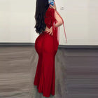 Women's Sequin Slit Dress with Fringe Sleeves