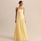 Women's Halter Ruched Evening Dress with Open Back