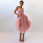 Women's Strapless Mesh Evening Dress