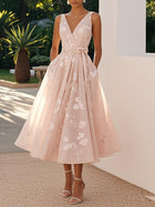 Women's V-Neck Floral Print Evening Maxi Dress