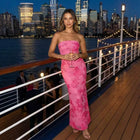 Women's Floral Embroidered Strapless Gown